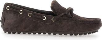 Tod's Mocas&iacute;n con Adorno de Borrego - Shoes - Mujer - Marr&oacute;n - 38 1/2 EU