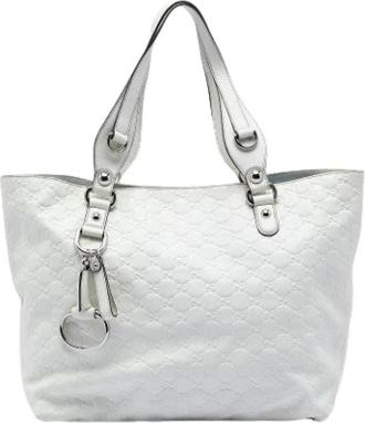 Gucci Pre-owned Tote Bag - Dames - Vintage Shopper - Wit - ONE Size - Leer - Vintage