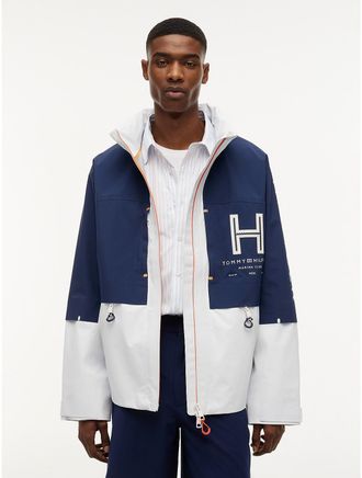 Tommy Hilfiger Mens Marina Club Waterproof Regatta Jacket - Navy White Colorblock - XXL