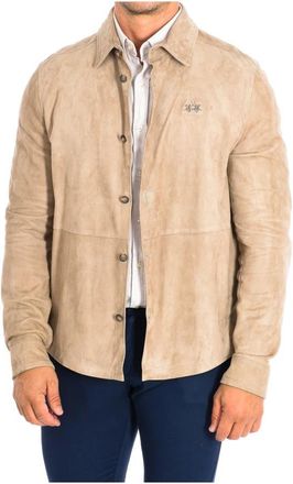La Martina Lange Mouwen Jas - Heren - Zomerjassen - Beige - L - Leer - Jassen
