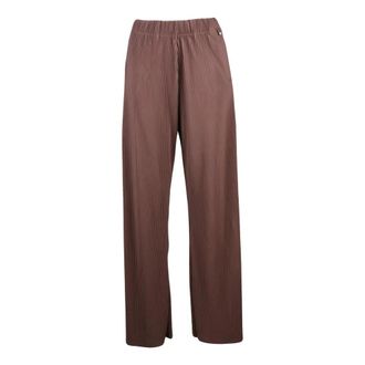 Herno Broeken, Dames, Bruin, S, Polyester, Tuta Plissettata Wide Broeken