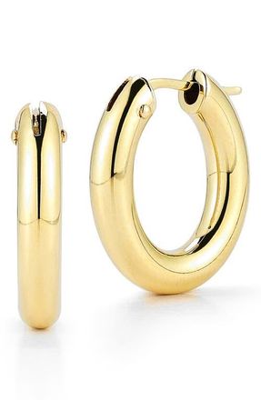 Roberto Coin Oval Hoop Earrings in Yellow Gold at Nordstrom