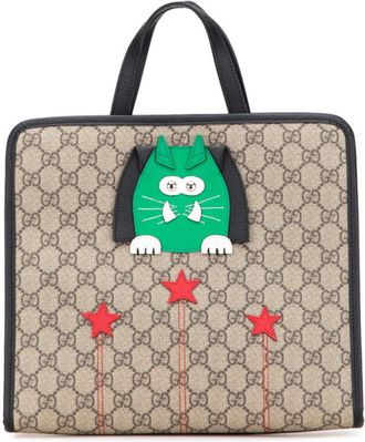 Gucci Beige Black Multi-Color Pvc Leather Handbag Tote Bag (Pre-Owned)