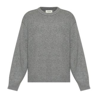 Frame Denim Cashmere Knitwear, male, Gray, Size: XL The Cashmere Crewneck Sweater