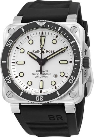 Bell & Ross BR-03 Diver White Automatic Silver Dial Mens Watch BR0392-D-WH-ST/SRB