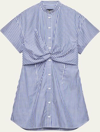 Rag & Bone Gretchen Stripe Twist-Front Dress