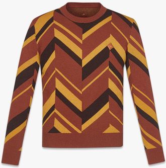 MCM Mega Herringbone Sweater in Wool-Cashmere Jacquard