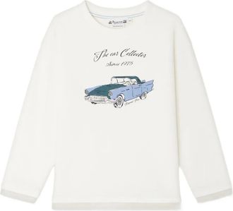 BONPOINT car-print long-sleeve T-shirt - kids - Organic Cotton - 10 - White