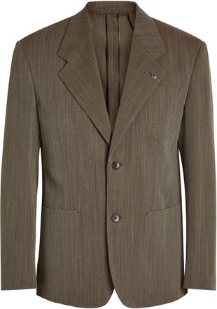 Versace Herringbone Wool Blazer - Brown - 52 (IT52 / XL)