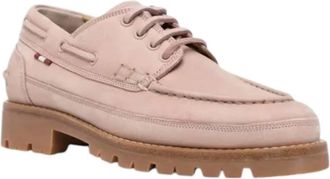 Bally Womens Traper Flor Leather Moccasins In Light Pink