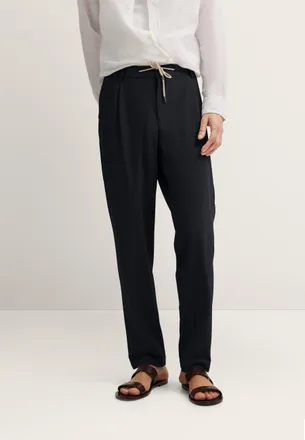Bugatti Herren Pantalon met bandplooien en stretchfunctie