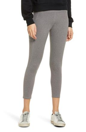 Hue Womens Active Pep Talking Skimmer Pocket Performance Leggings in Still Grey at Nordstrom, Size X-Large