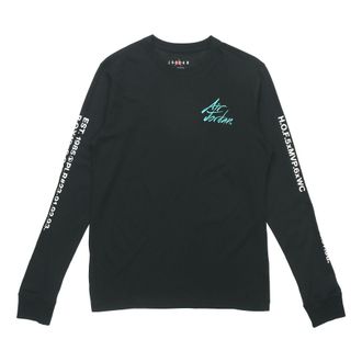 Air Jordan Embroidered Alphabet Printing Casual Sports Round Neck Long Sleeves Black DC6647-010