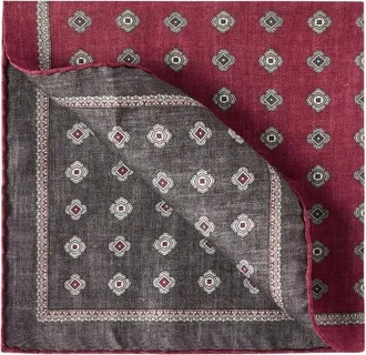 Brunello Cucinelli Zijden pochet met medaillonprint - Heren - Accessoires - Veelkleurig - Maat: ONE Size Zijde