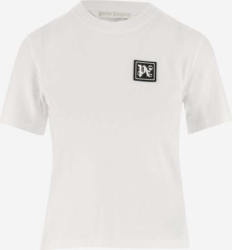 Palm Angels White White Logo Patch T-Shirt