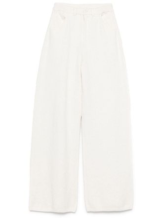 Aya Muse wide-leg knitted trousers - women - Recycled Nylon/Organic Cotton/Spandex/Elastane - M - White