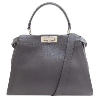 Fendi Pre-owned Vintage Handbag - Dames - Vintage Handtas - Grijs - ONE Size - Leer - Vintage