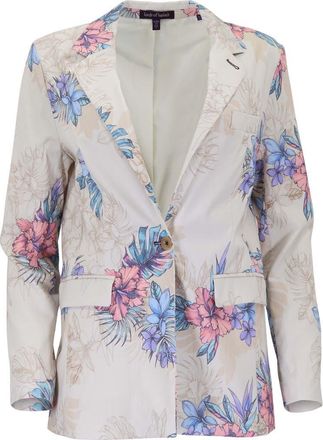 Lords of Harlech Exotic Floral Womens Tailored Blazer in Exotic Floral Neutral at Nordstrom, Size 10