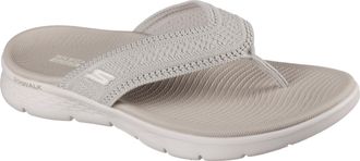 Skechers Zehentrenner SKECHERS GO WALK FLEX SANDAL, Damen, Gr. 41, grau (taupe), Textil, Schuhe Zehentrenner, Badeschuh, Strandschuh, Sommerschuh mit Goga Mat 