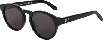 Off-white Unisex ronde zonnebril voor volwassenen, model Oakland (Zwart/Donkergrijs)
