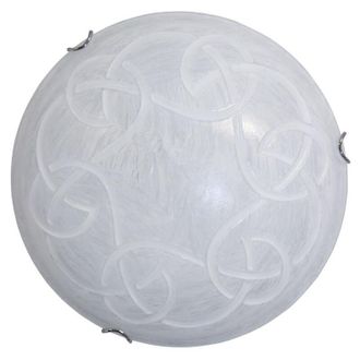 Energy Plaf&oacute;n 2xe27 Con Ganchos En Cromo Y Cristal Rayado Blanco