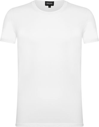 Ermenegildo Zegna Mens T-Shirt White Modal Blend T-Shirts And Polos