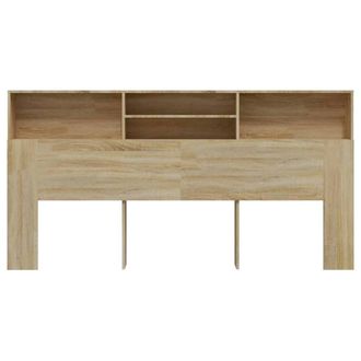 Berkfield Home Headboard Cabinet Sonoma Oak 200x19x103.5 cm in Light Brown