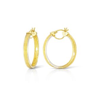 Gold & Honey Womens Glitter Lucite Hoop Earrings In Clear Gold