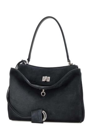 Balenciaga Womens Graphite Suede Small Rodeo Handbag Storm Grey T Domesticated Calf Le Borse A Mano Bag
