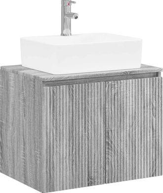 vidaXL Juego De Muebles De Ba&ntilde;o Sonoma Gris Madera De Ingenier&iacute;a Vidaxl