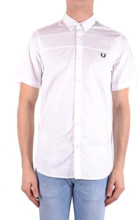 Fred Perry Business Polo Shirt - Heren - Korte mouwen Overhemden - Wit - S - Katoen - Overhemden