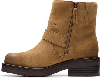 Clarks Womens Rebelle Buckle Fashion Boot, Walnut Suede, 6.5 UK