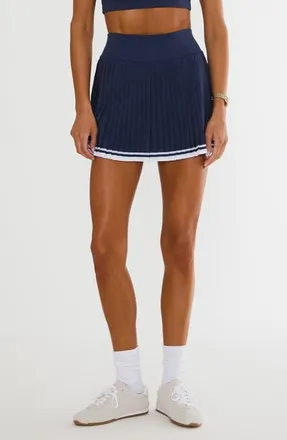 Beach Riot Analie Pleated Miniskirt in Dusk Club at Nordstrom, Size X-Large