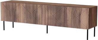 Dmora Mobile porta tv Marea, Madia da salotto con quattro ante battenti, Rialzato da terra, 190x40 h58 cm, Noce