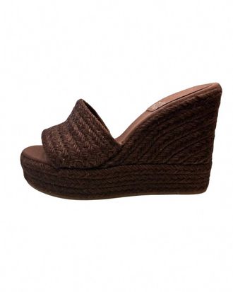 Jeffrey Campbell Womens Sunlit Wedge Sandal In Brown Raffia