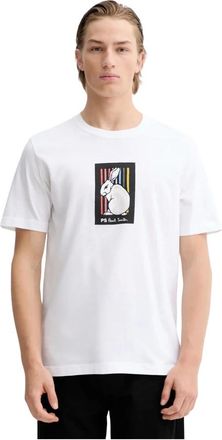 Paul Smith Tops, Heren, Wit, XL, Katoen, Katoenen T-shirt