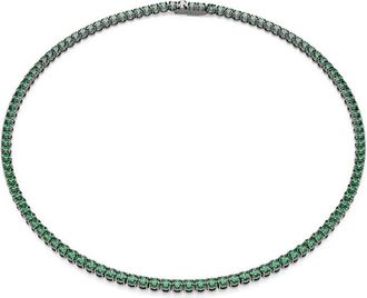 Swarovski Matrix Tennis Halsketting - Dames - Kettingen - Groen - ONE Size - Accessoires