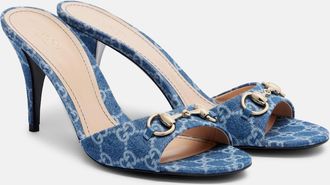 Gucci Horsebit GG denim mules