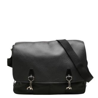Louis Vuitton Taiga Ardoise Black Leather Nylon Messenger Bag Shoulder Bag (Pre-Owned)