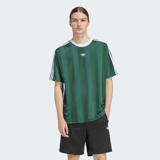 adidas T-Shirt ADIDAS ORIGINALS JACQUARD JERSEY, Herren, Gr. XXL, collegiate gr&uuml;n, Obermaterial: 100% Polyester, Rundhals, Shirts T-Shirt, lockere Passform, 