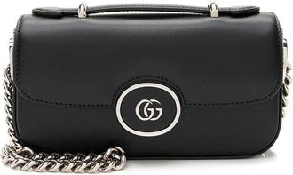 Gucci Black Calfskin Petite Gg Mini Shoulder Bag (Authentic Pre-Loved)