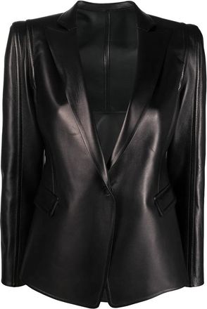 Valentino Garavani Single-Breasted Leather Blazer