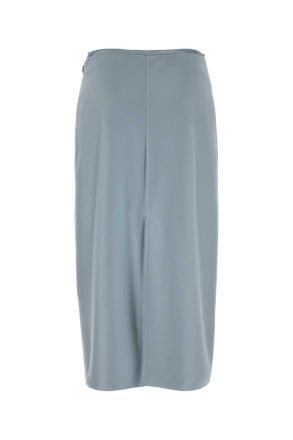 Ami Womens Pastel Light-Blue Stretch Satin Skirt Ciel Gonne