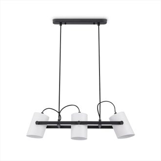 Paco Home Paco Home - L&aacute;mpara De Suspensi&oacute;n Sal&oacute;n Comedor Colgante Mesa Comedor Industrial Negro - Blanco, L&aacute;mpara Colgante 3-flame