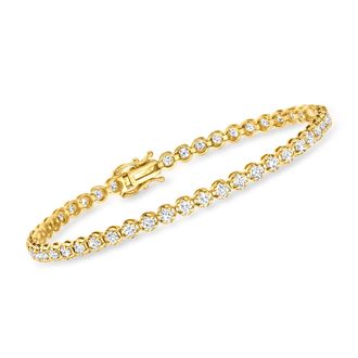 Ross-Simons Diamond Tennis Bracelet in 14kt Yellow Gold