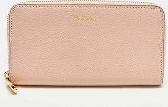 DKNY Dkny Light Pink Leather Zip Continental Wallet
