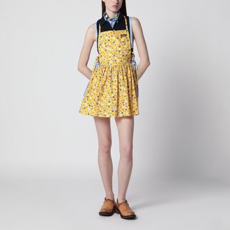 Miu Miu Floral cotton poplin dress in yellow and purple