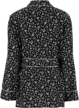Dolce & Gabbana Floral-Printed Silk Jacket - Black