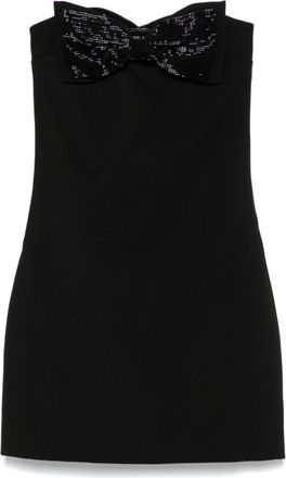 Self Portrait Black Crepe Bandeau Mini Dress