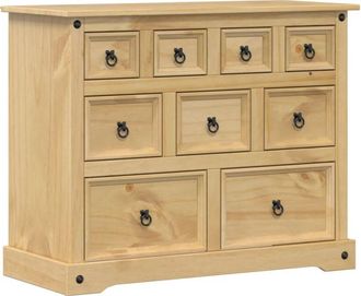 vidaXL Cómoda cajonera Corona madera maciza de pino 101x45x82 cm vidaXL